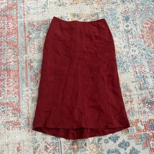 F. By Faconnable Italian red linen midi skirt